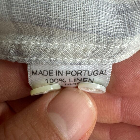 Guideboat Tessitura Monti Italian Linen Button Down Shirt Mens Small Blue Plaid - Picture 8 of 15